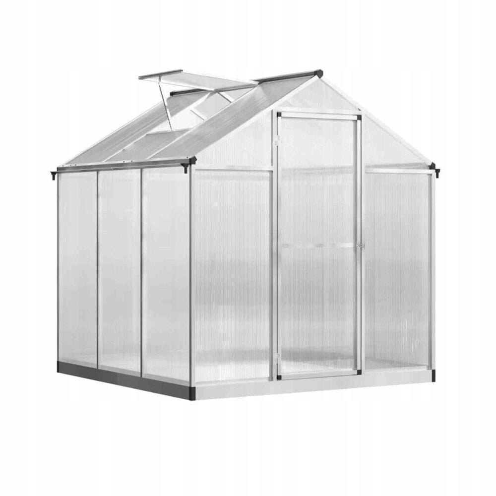 POLYCARBONATE GARDEN GREENHOUSE ALUMINUM 310CM BLACK GARDEN GREENHOUSE Width 1.9 m