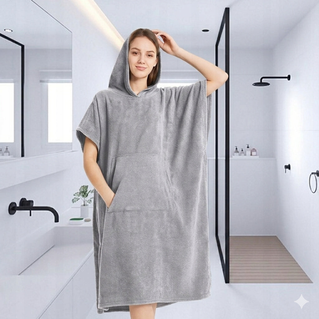 PONCHO WITH HOOD QUICK-DRYING TOWEL FOR BEACHES WOMEN'S MEN'S MICROFIBER Brand no brand
