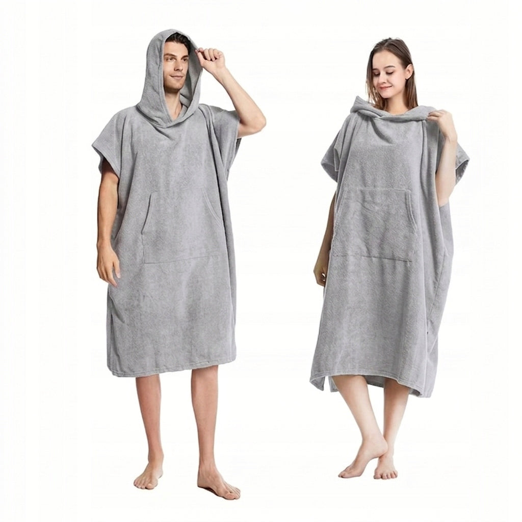 PONCHO WITH HOOD QUICK-DRYING TOWEL FOR BEACHES WOMEN'S MEN'S MICROFIBER Product width 80 cm