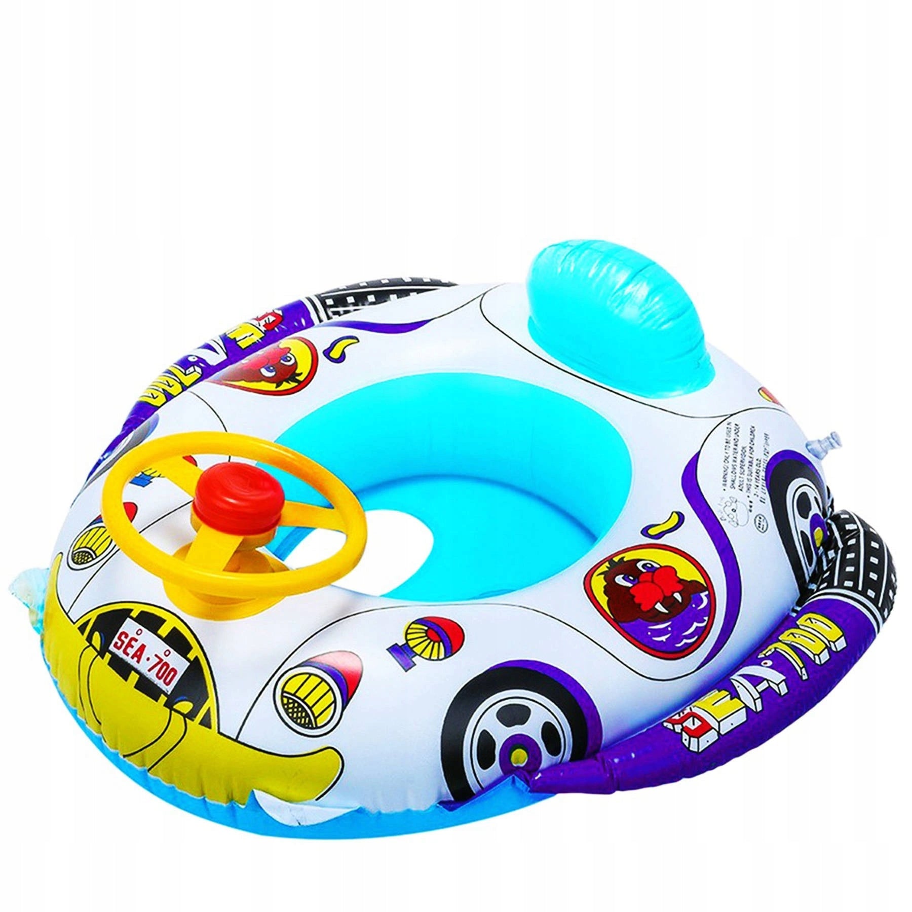 PONTOON FOR CHILDREN TO SWIM SAFE PONTOON WITH STEERING WHEEL HORN CAR Model 5907419735071
