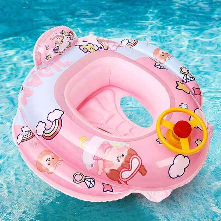 PONTOON MATTRESS FOR BABY INFLATABLE PINK CAR FOR POOL BY THE WATER Kid's age 2+ years