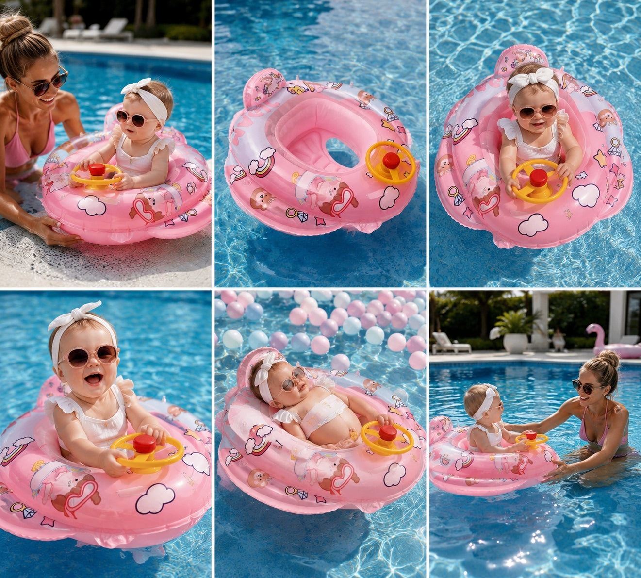 PONTOON MATTRESS FOR BABY INFLATABLE PINK CAR FOR POOL BY THE WATER Manufacturer code PONTON MATERAC dla DZIECKA DMUCHANY RÓŻOWY