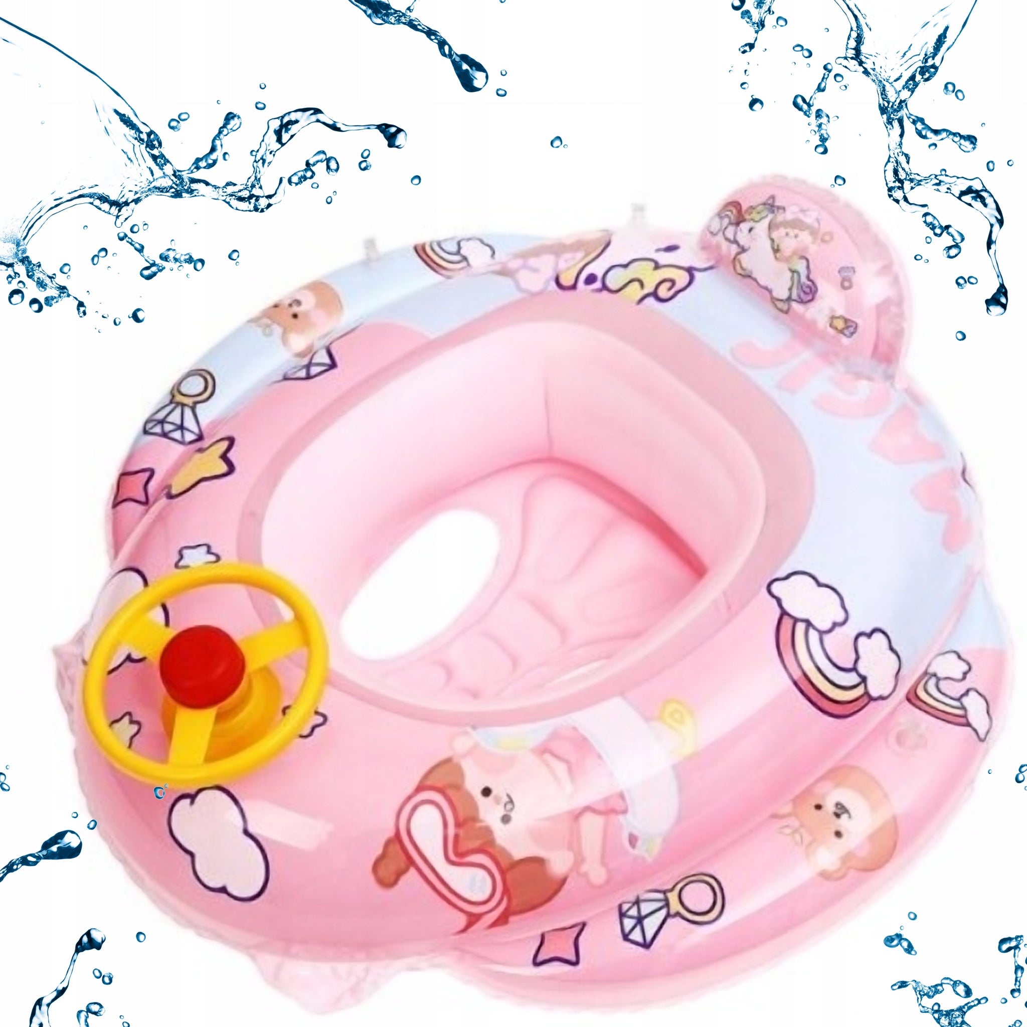 PONTOON MATTRESS FOR BABY INFLATABLE PINK CAR FOR POOL BY THE WATER