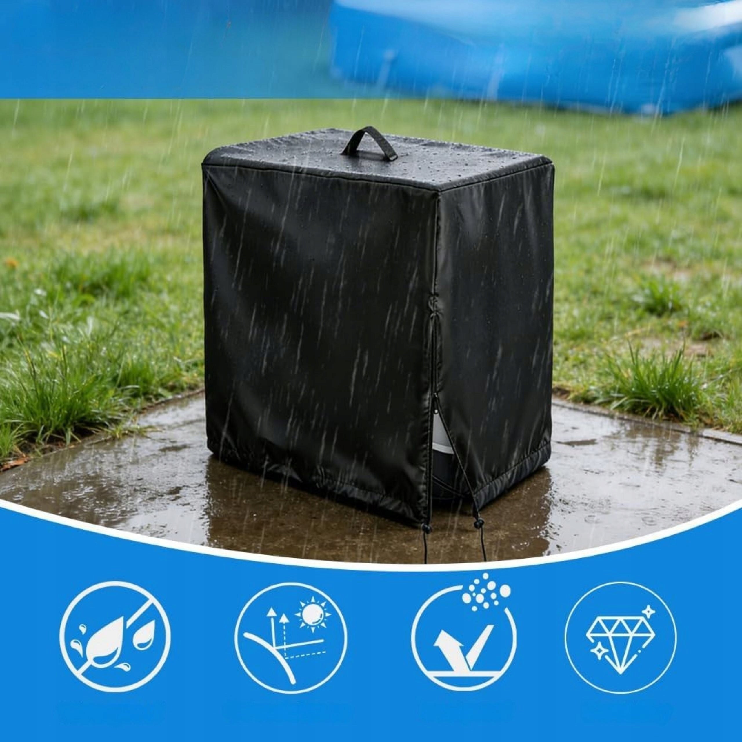 POOL PUMP COVER WATERPROOF PRACTICAL DURABLE AND ADJUSTABLE Length 84 cm