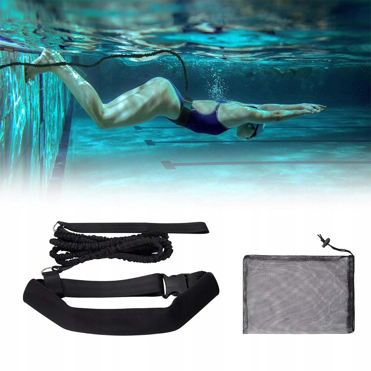 POOL SWIMMING BELT ADJUSTABLE TRAINING FOR ADULTS 3,6 M Customs tariff code 95062900