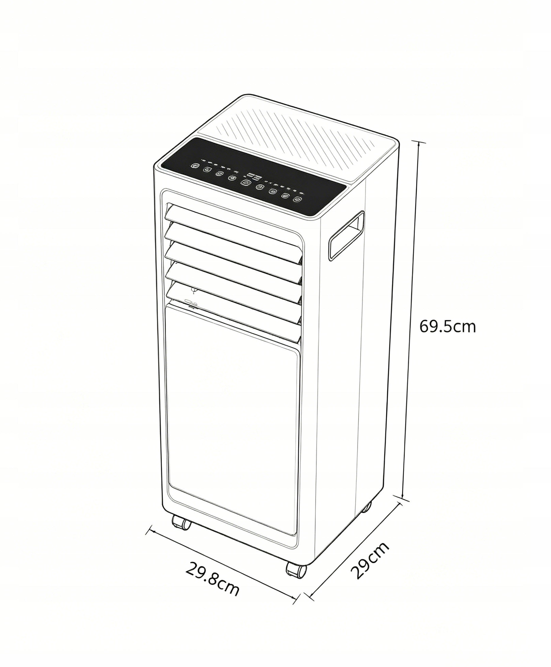 PORTABLE AIR CONDITIONER 9000 BTU FAST COOLING 2 GEAR 24H-TIMER QUIET Dominant color white