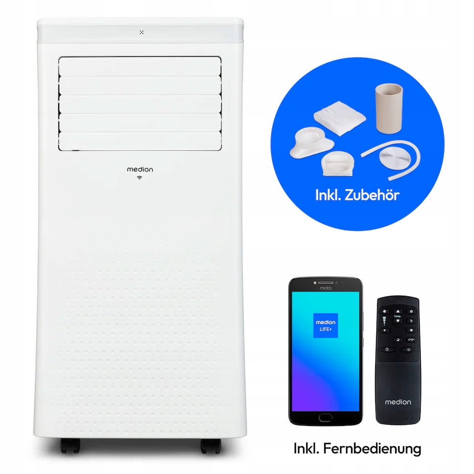 PORTABLE AIR CONDITIONER MEDION 3in1,1000W 34m² 10.000BTU WiFi+APPLICATION+PILOT Type air conditioner
