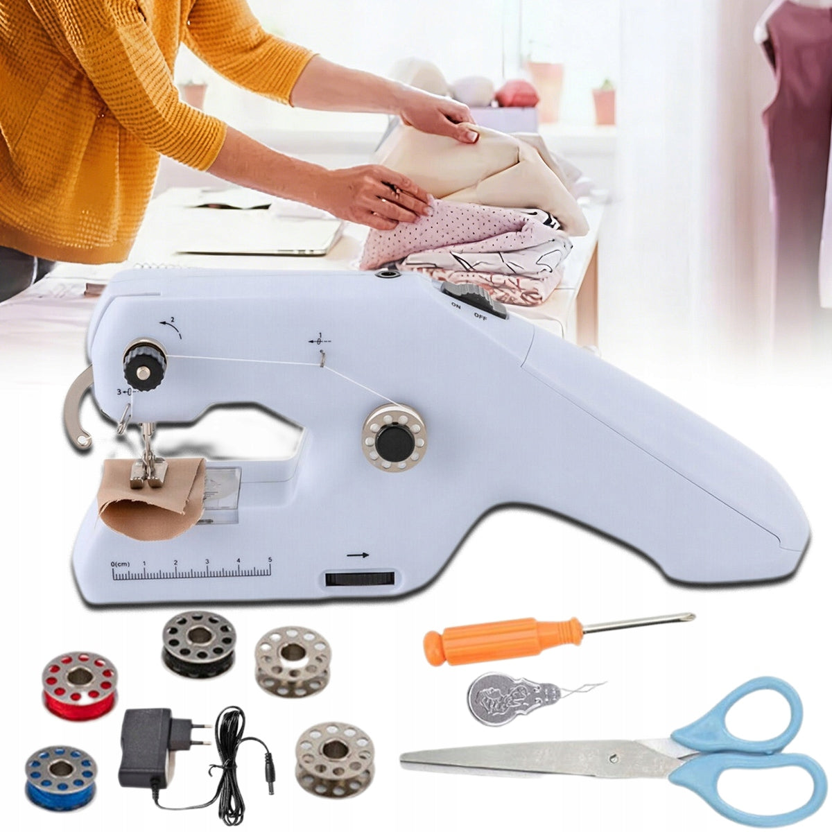 PORTABLE BATTERY OPERATED HAND SEWING MACHINE OR FAST ACCURATE CABLE