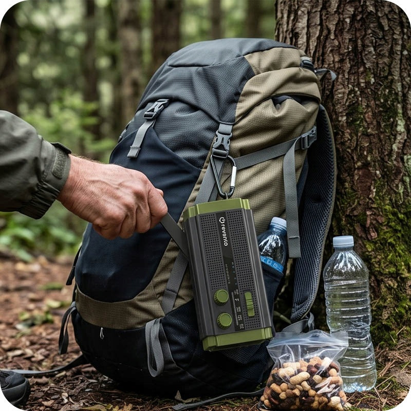 PORTABLE BATTERY-OPERATED RADIO SOLAR CRANK WITH POWERBANK BATTERY CRANK Packaging status original