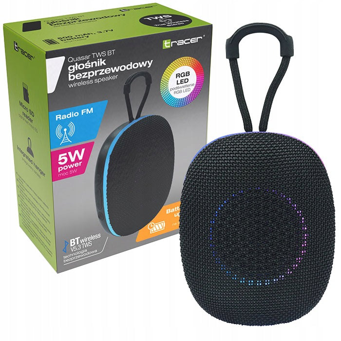 PORTABLE BLUETOOTH POCKET SPEAKER TRACER TWS BT WITH PENDANT black Packaging status original