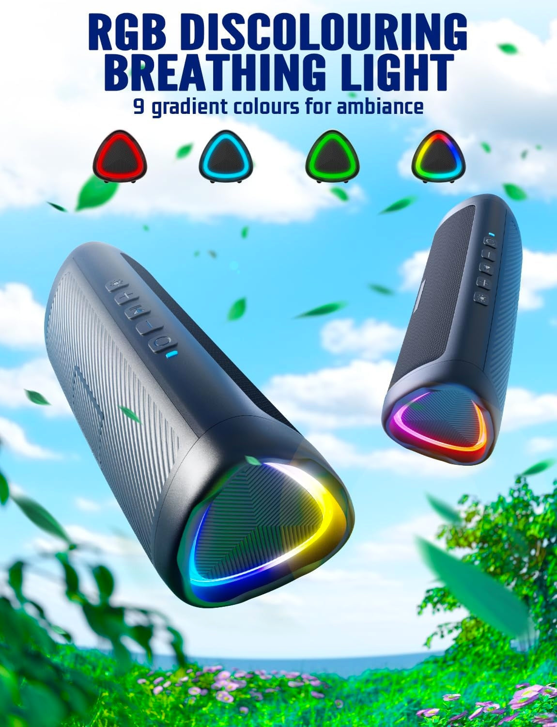 PORTABLE BLUETOOTH SPEAKER 30W IPX5 RGB LED TWS RANGE 30M 24H Model other