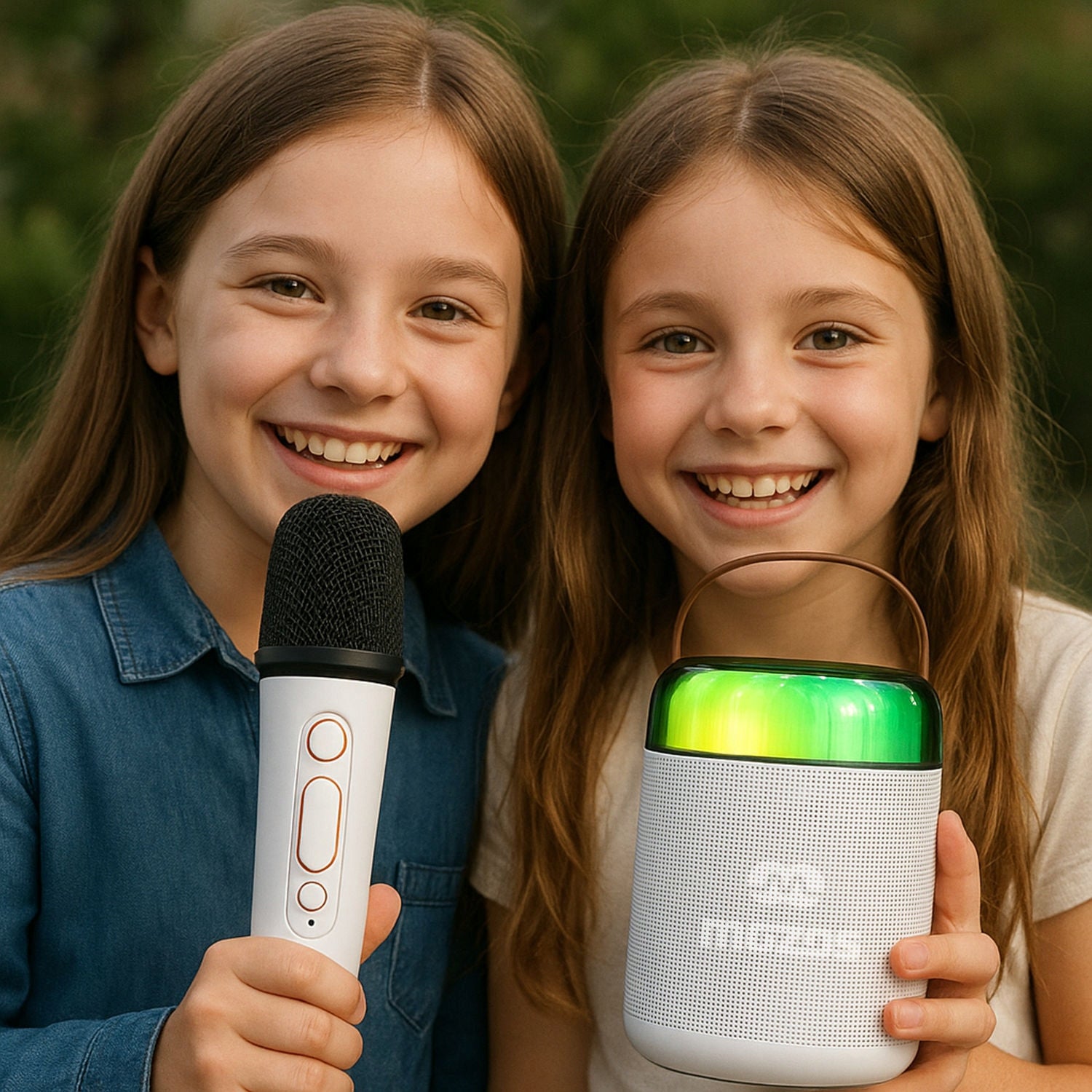PORTABLE BLUETOOTH SPEAKER WITH KARAOKE MICROPHONE LED BACKLIGHT RGB Packaging status original