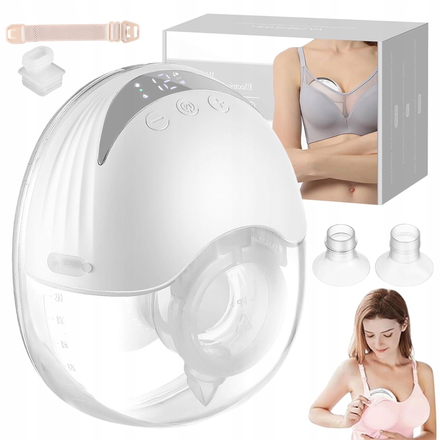 PORTABLE BREAST PUMP ELECTRIC BREAST PUMP FOR HANDS-FREE CARRYING 4 MODES