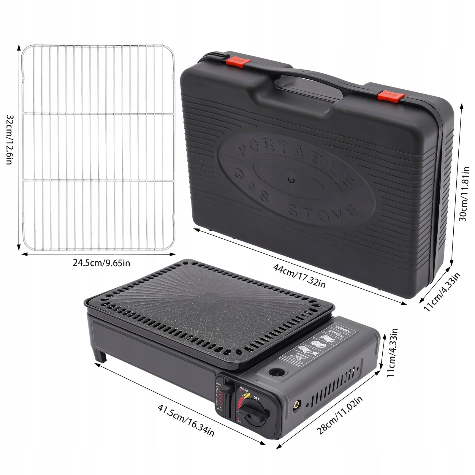 PORTABLE CAMPING GRILL GAS STOVE WINDPROOF WITH CASE FOR GRILL CAMPING Packaging status original