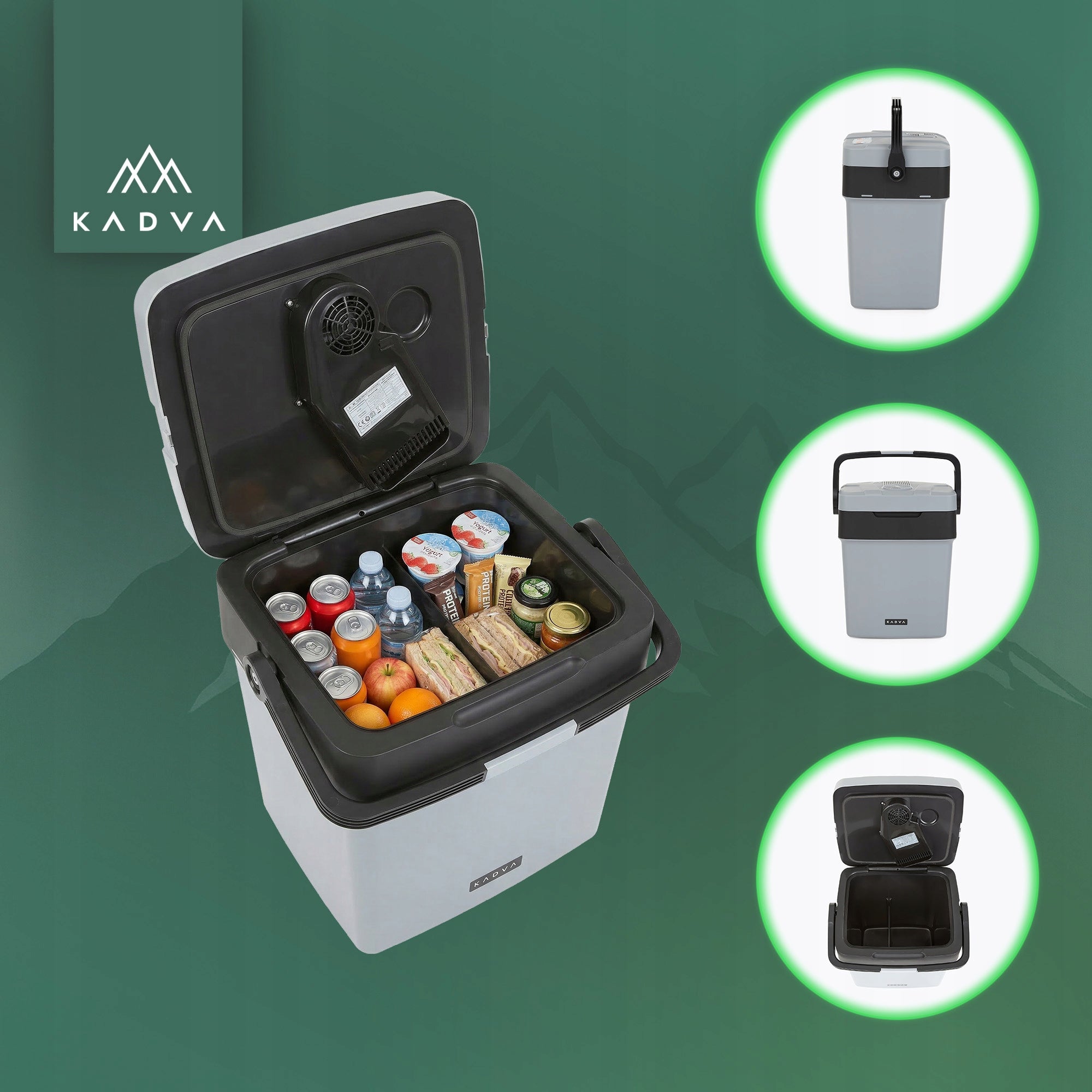 PORTABLE CAR TOURIST REFRIGERATOR KADVA AC/DC 26l ELECTRIC 12V Manufacturer code KDV-NAB5C063-GY