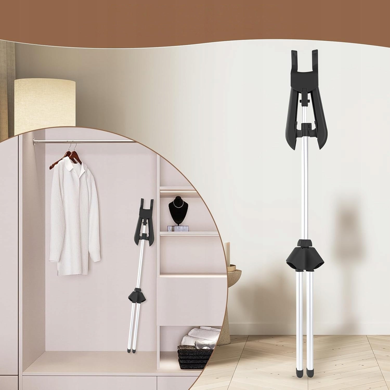 PORTABLE CLOTHES STEAMER RACK, LARGE CLOTH RACK, FOLDABLE Dominant color not applicable