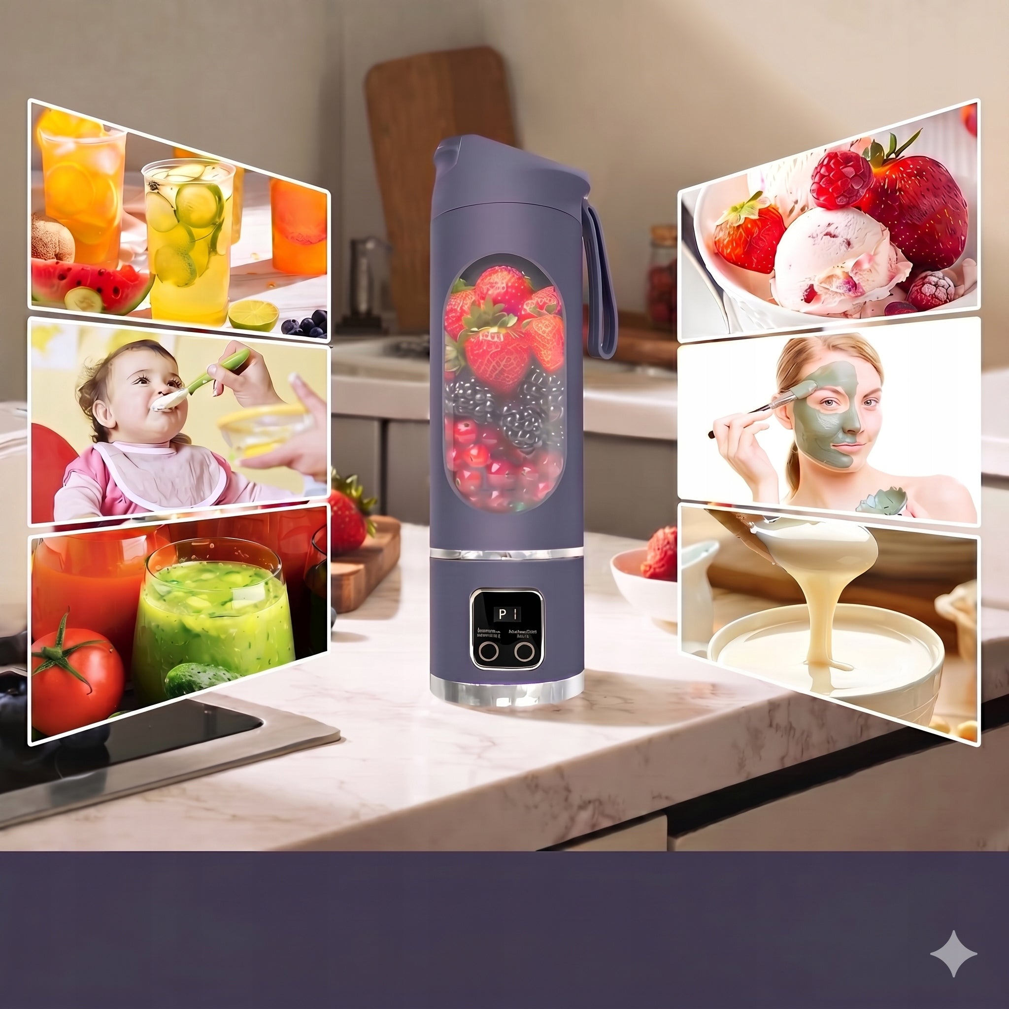 PORTABLE CORDLESS BLENDER FOR COCKTAILS AND SHAKES 450 ML Packaging status original