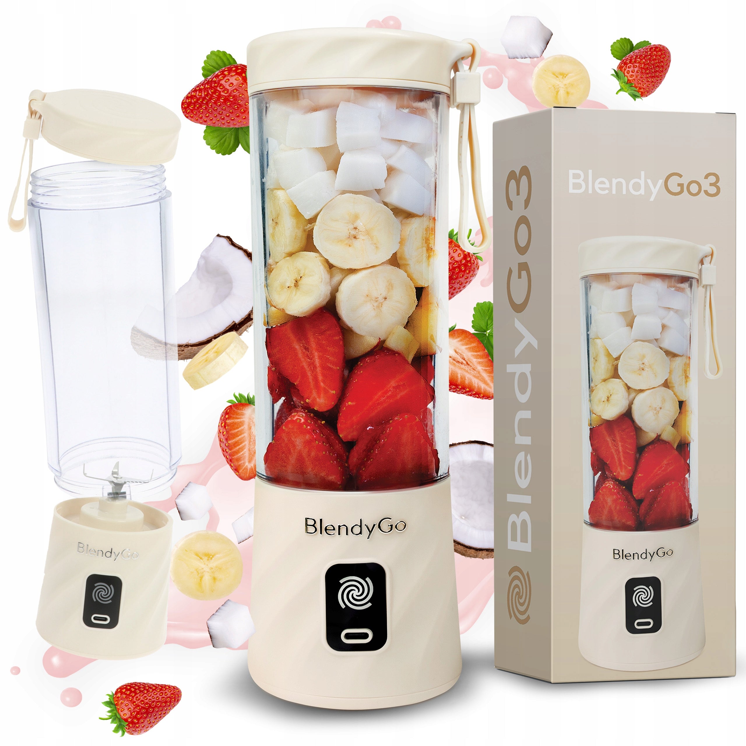 PORTABLE CUP BLENDER BlendyGo 3 WIRELESS 250W FOR SMOOTHIE