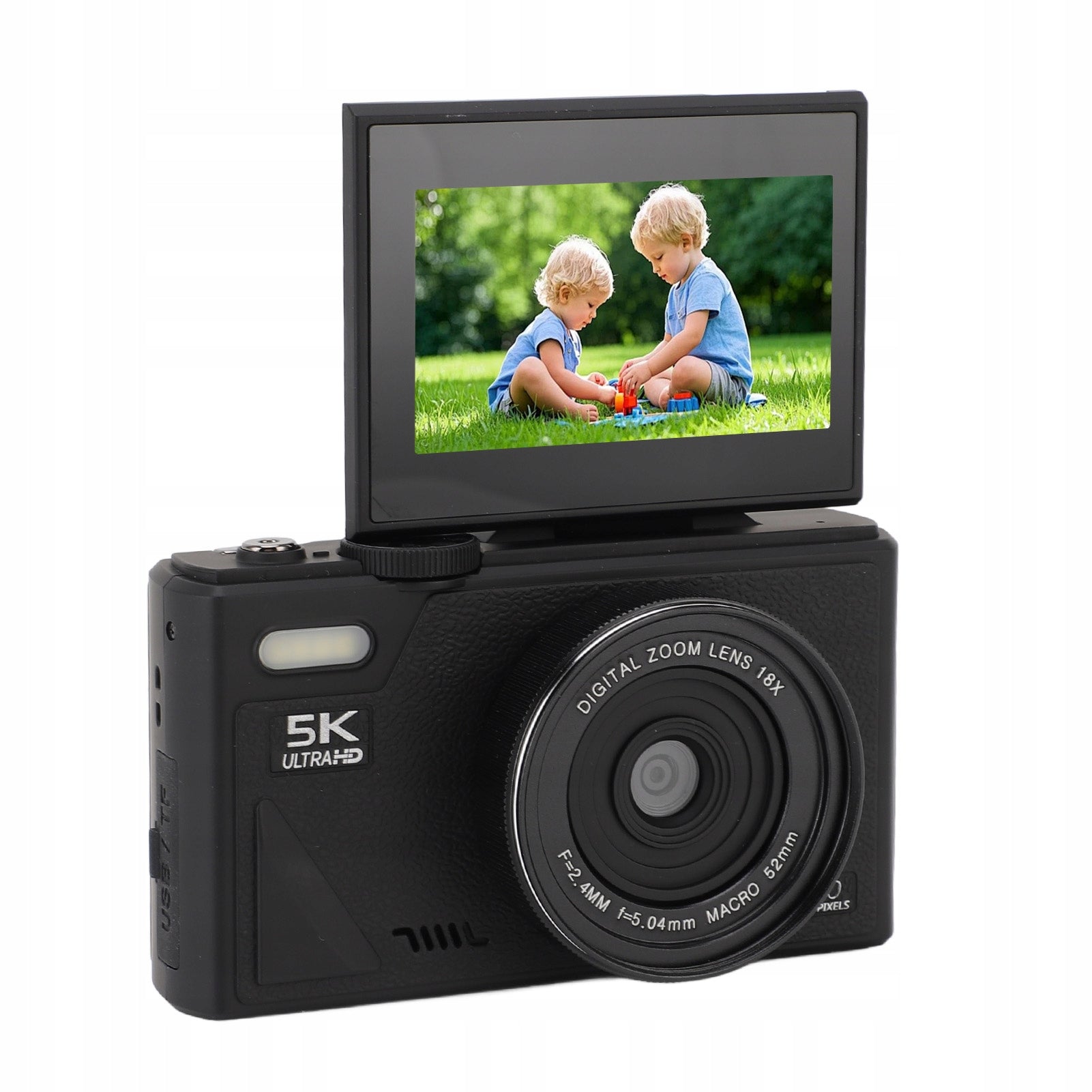 PORTABLE DIGITAL CAMERA AUTOFOCUS 5K 75MP 18X DIGITAL ZOOM BLACK