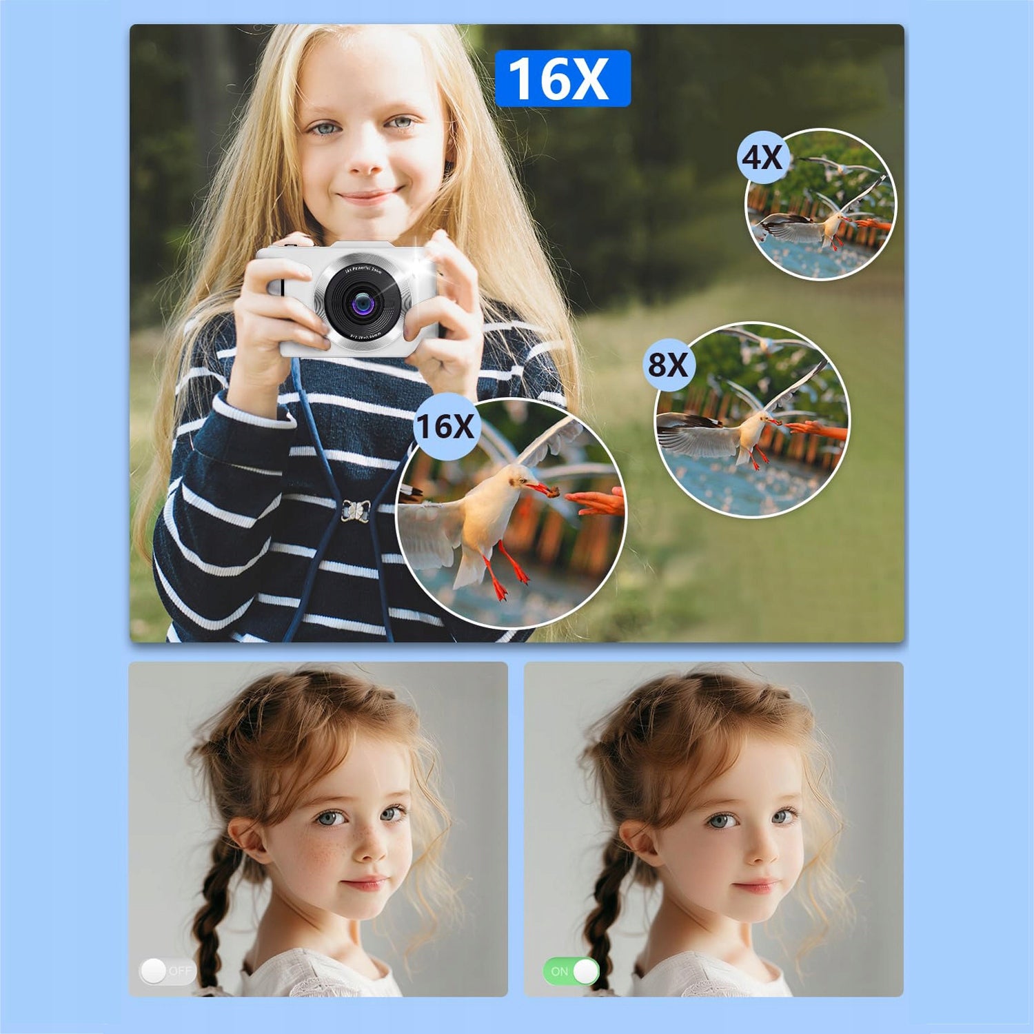 PORTABLE DIGITAL CAMERA HD CAMERA 4K 16X OPTICAL ZOOM 32GB Resolution 48 Mpx
