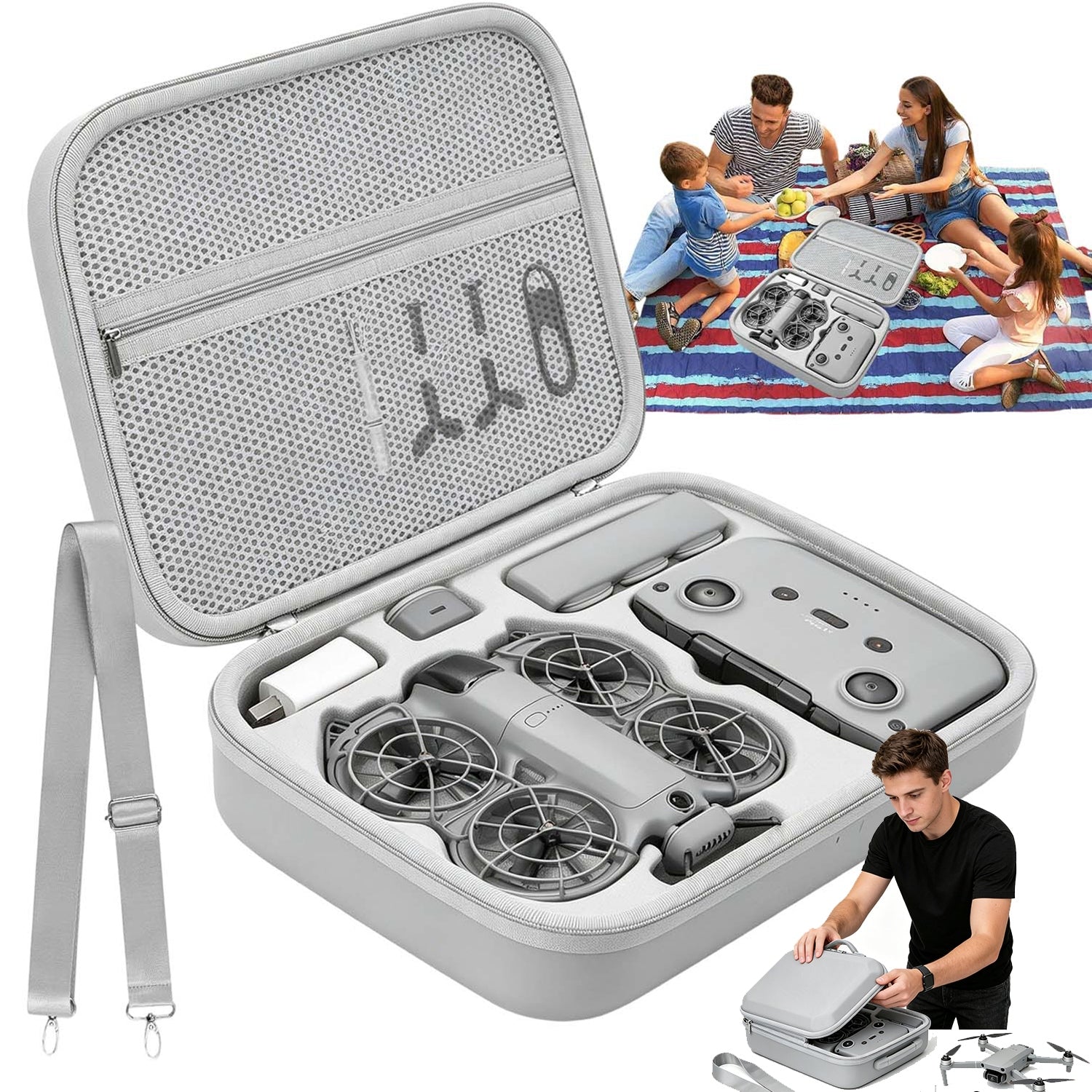 PORTABLE DRONE TRAVEL BAG FOR DJI NEO 2 AND ACCESSORIES