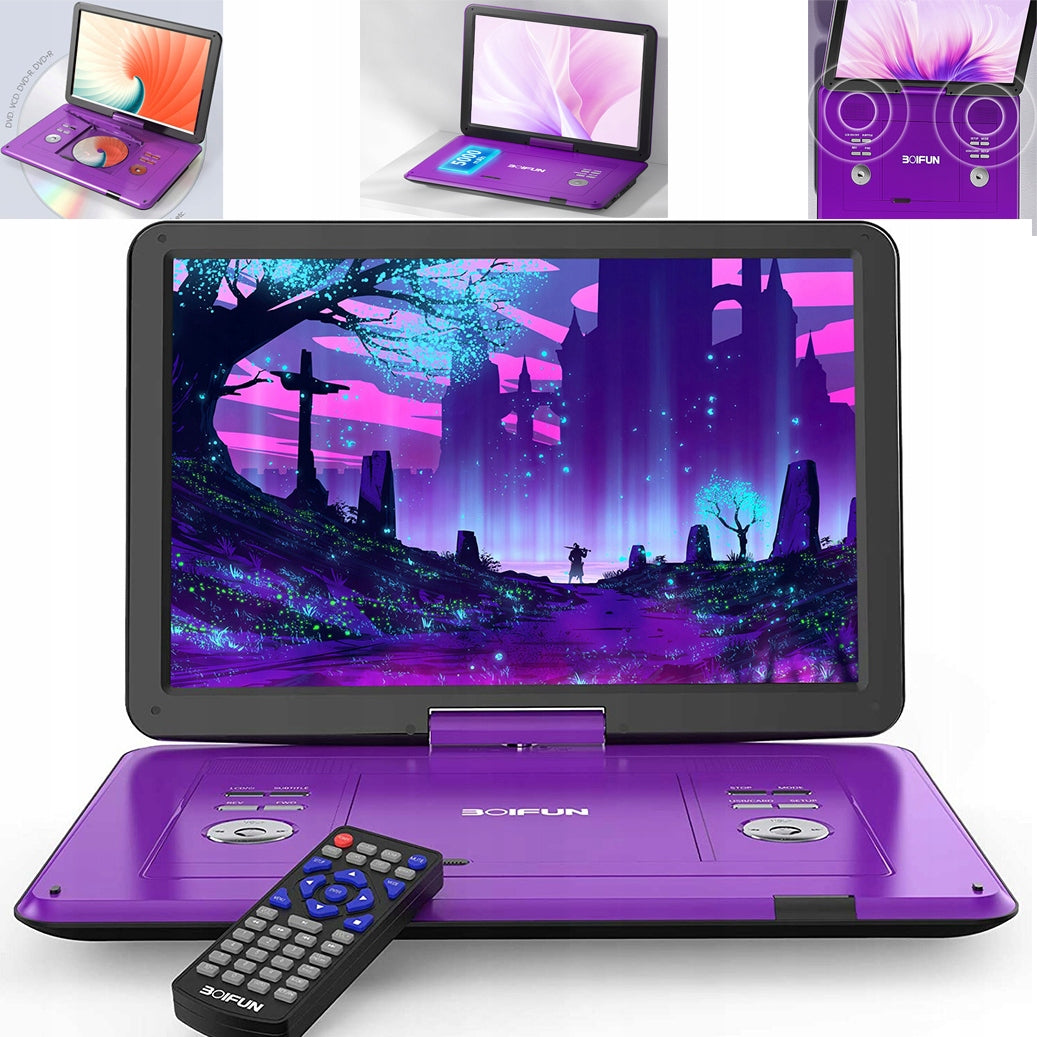 PORTABLE DVD PLAYER 17.5 INCH CAR GAME CONSOLE PURPLE
