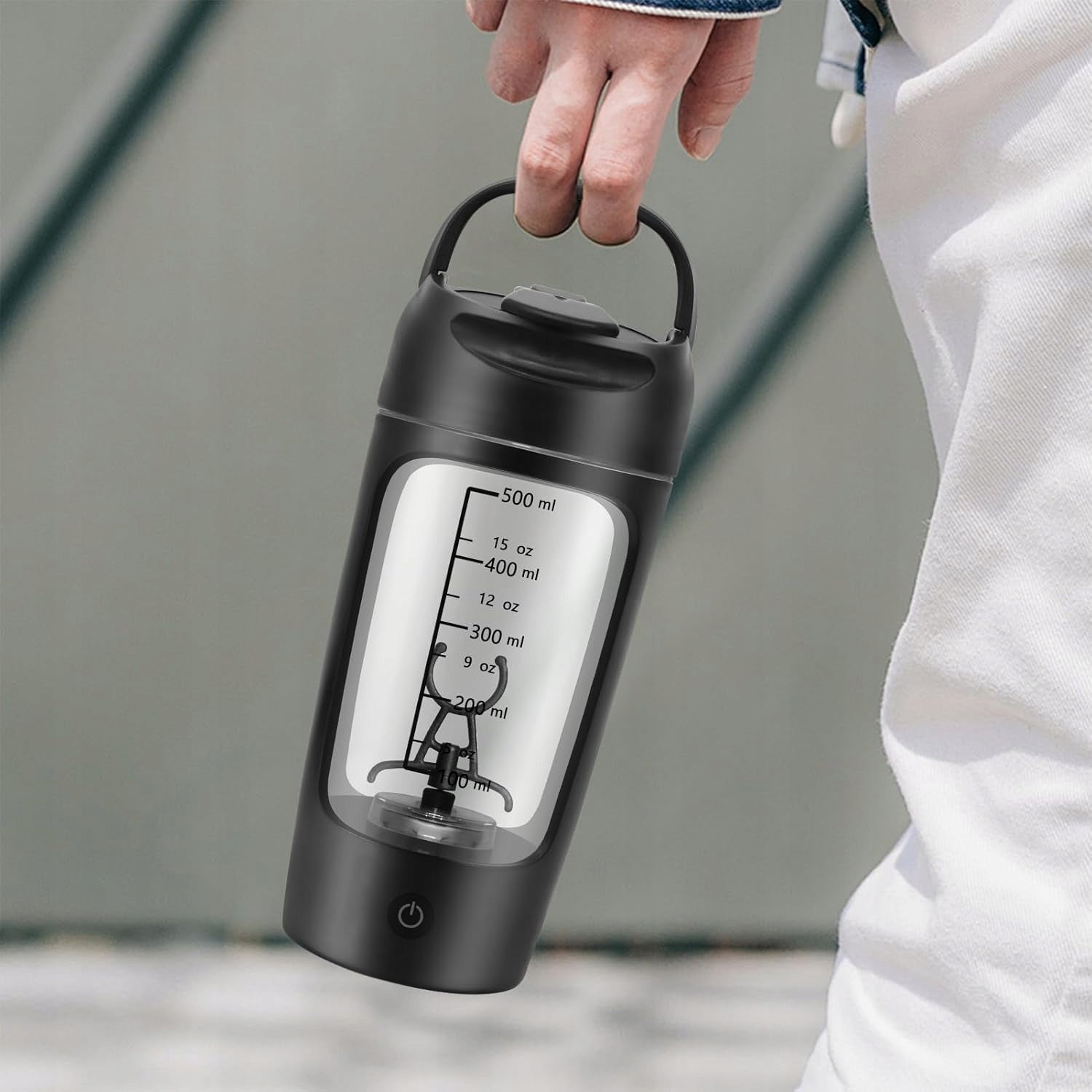 PORTABLE ELECTRIC USB SHAKER FOR PROTEIN/COFFEE/MILK POWDER 650ML BLACK Color black