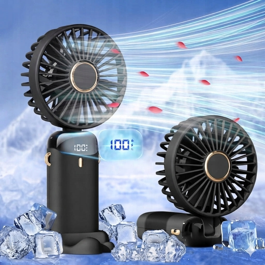 PORTABLE FAN DESK FAN QUIET POWERFUL 5 MODES PER BATTERY Manufacturer code Wiatraczek ręczny akumulatorowy na akumulator
