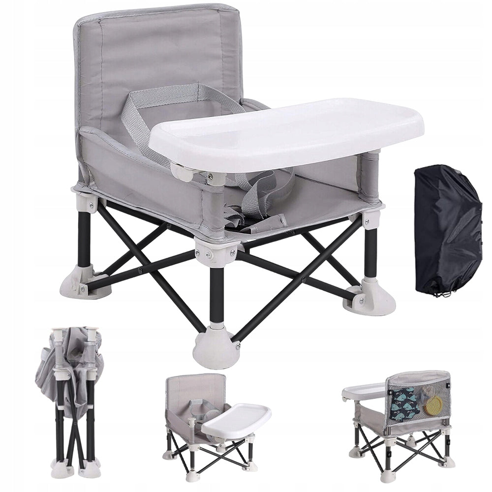 PORTABLE FOLDING DINING CHAIR FOR KIDS MULTIFUNCTIONAL GRAY DURABLE