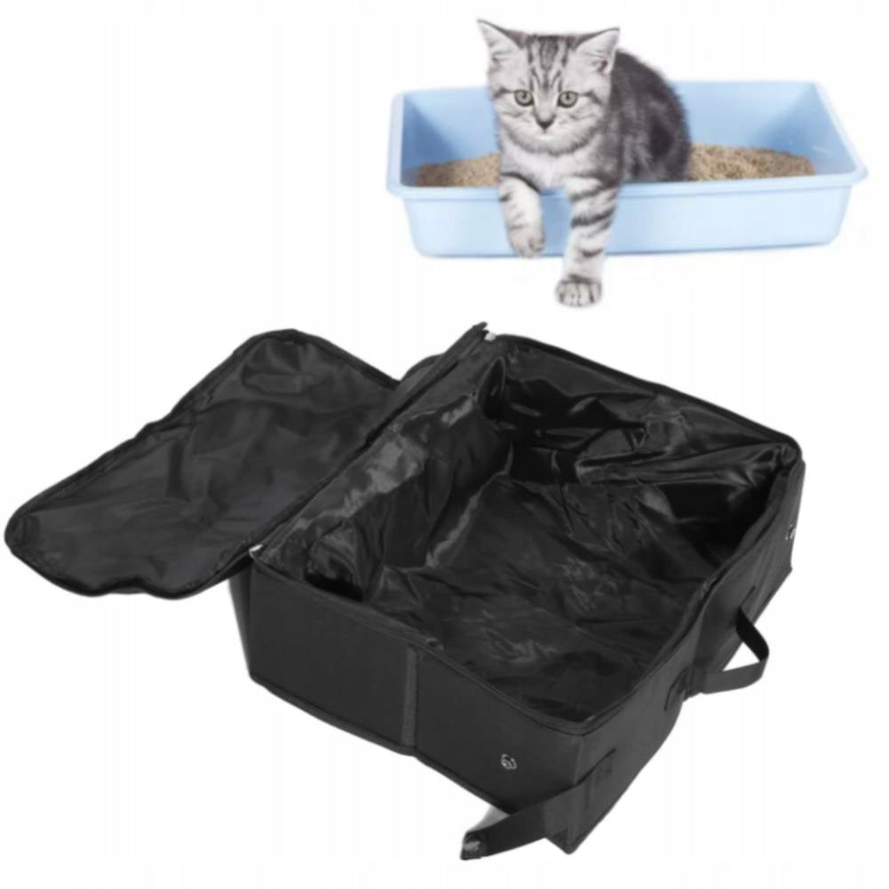 PORTABLE FOLDING LARGE INDOOR LITTER BOX FOR CAT 31X40X14 CM