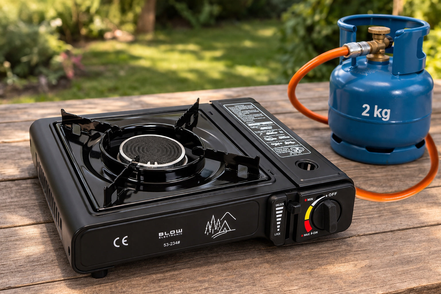 PORTABLE GAS TOURIST STOVE WITH REDUCER + 2IN1 CASE Manufacturer code 53-234#