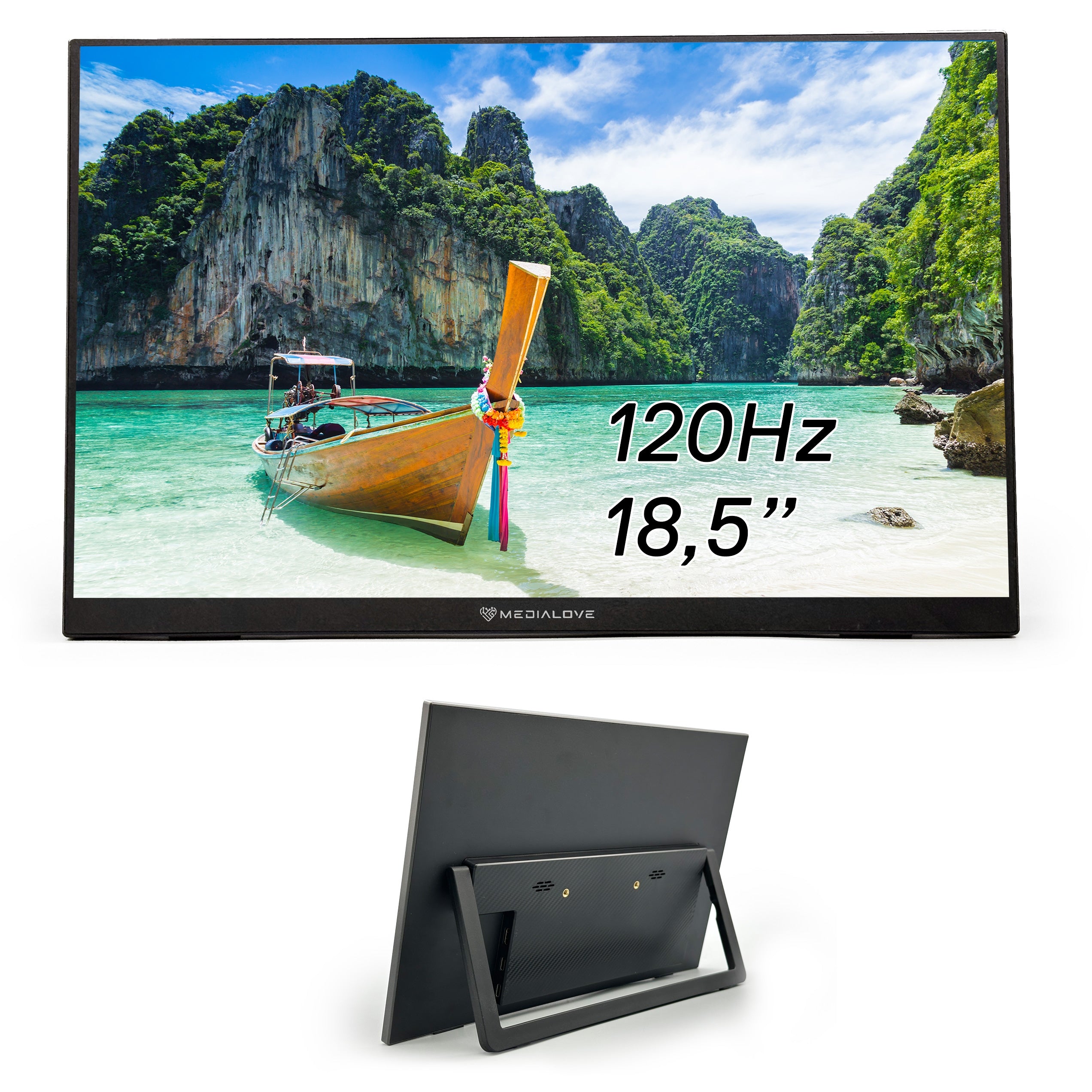 PORTABLE LED MONITOR 18,5'' IPS HDR Full HD 1920X1080 FOOT HDMI 120Hz