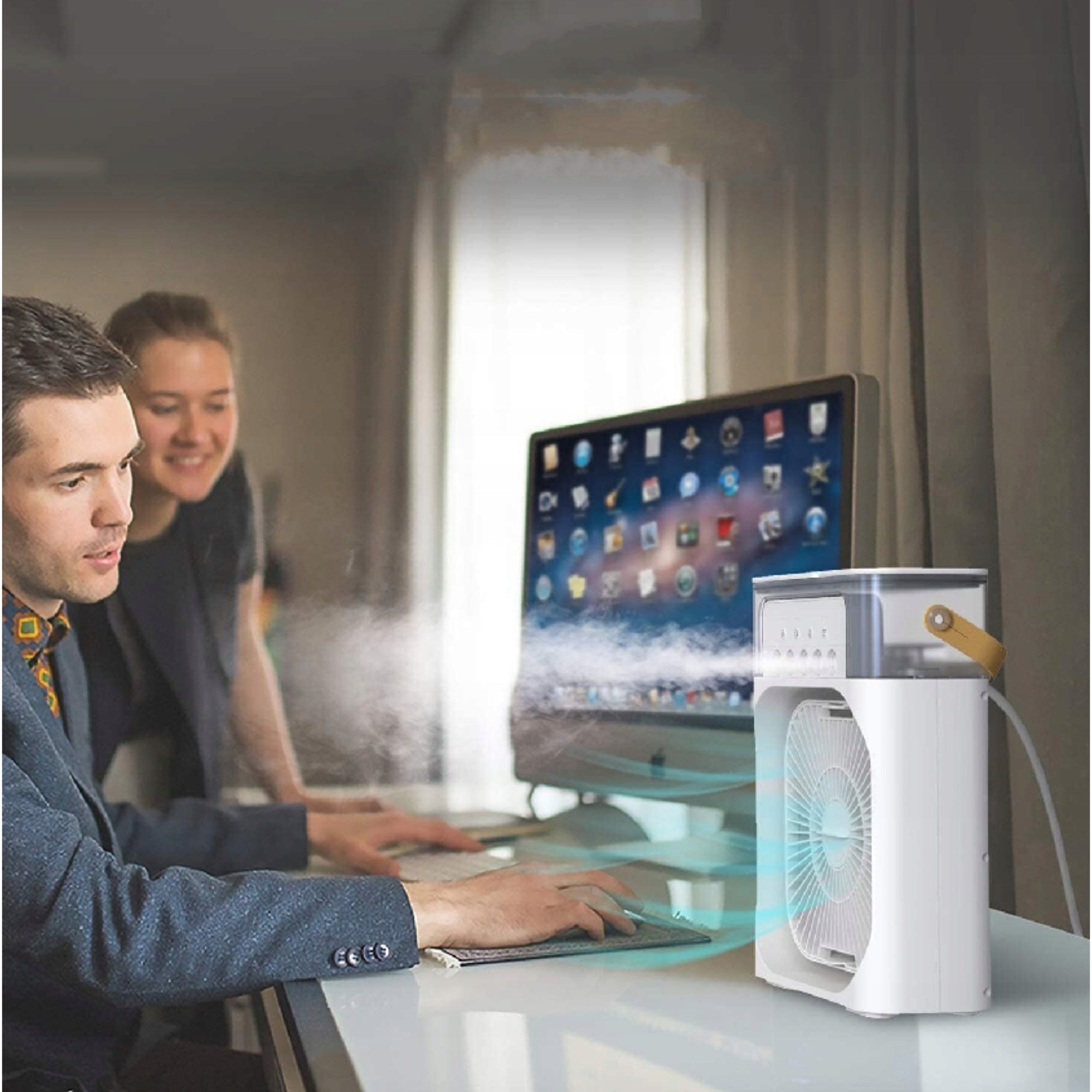 PORTABLE MINI AIR CONDITIONER FAN HUMIDIFIER LED Brand no brand