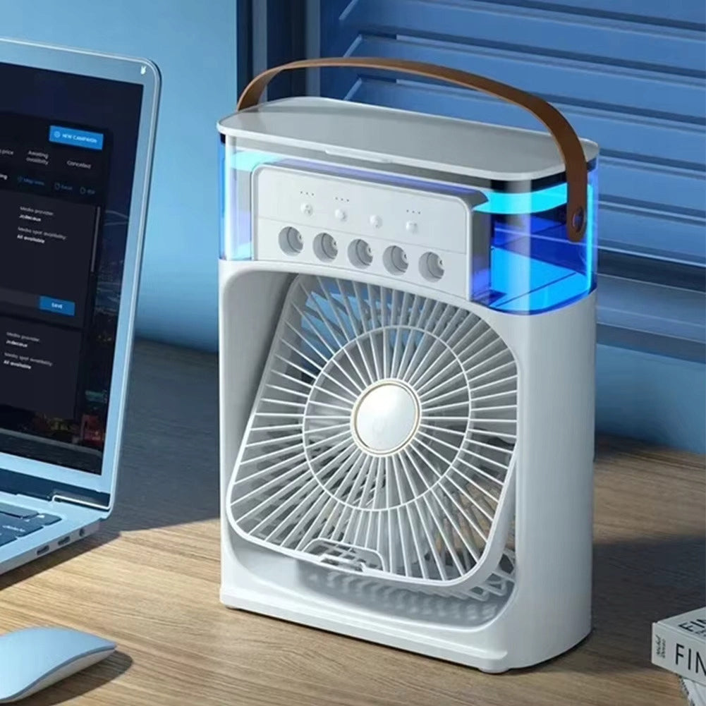 PORTABLE MINI AIR CONDITIONER FAN HUMIDIFIER LED Product weight 0.45 kg