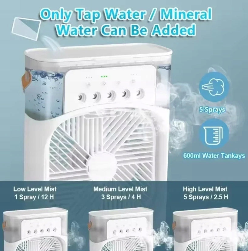 PORTABLE MINI FAN 3 in 1 AIR CONDITIONER WITH HUMIDIFIER XDH AIR COOLER Model Air Cooler