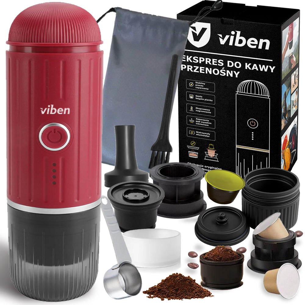 PORTABLE MINI GROUND CAPSULE COFFEE MAKER HEATS WATER 19 BAR 100W