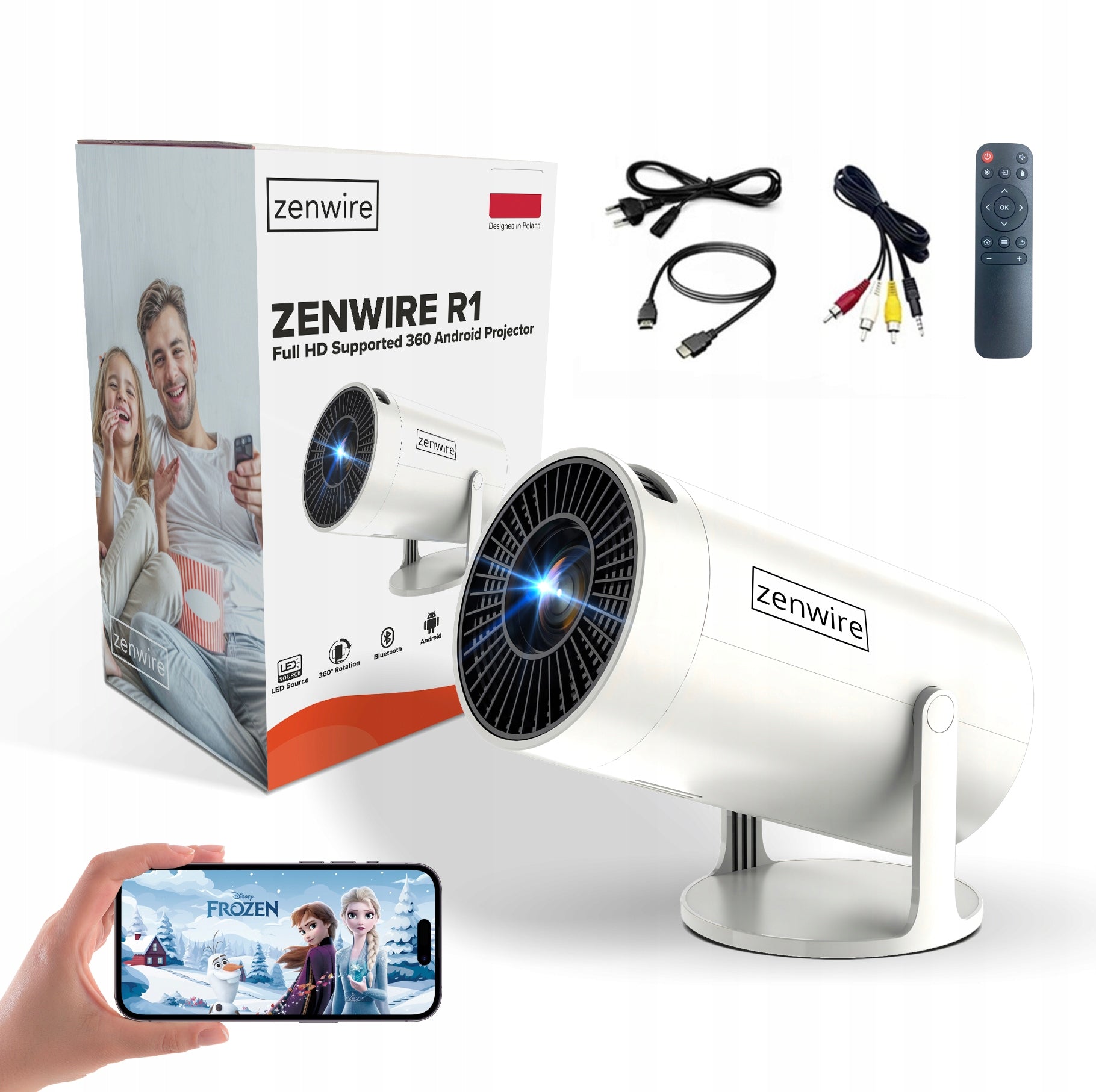 PORTABLE MINI PROJECTOR ANDROID WIFI PROJECTOR 360 FULL HD 4K BLUETOOTH Brand no brand