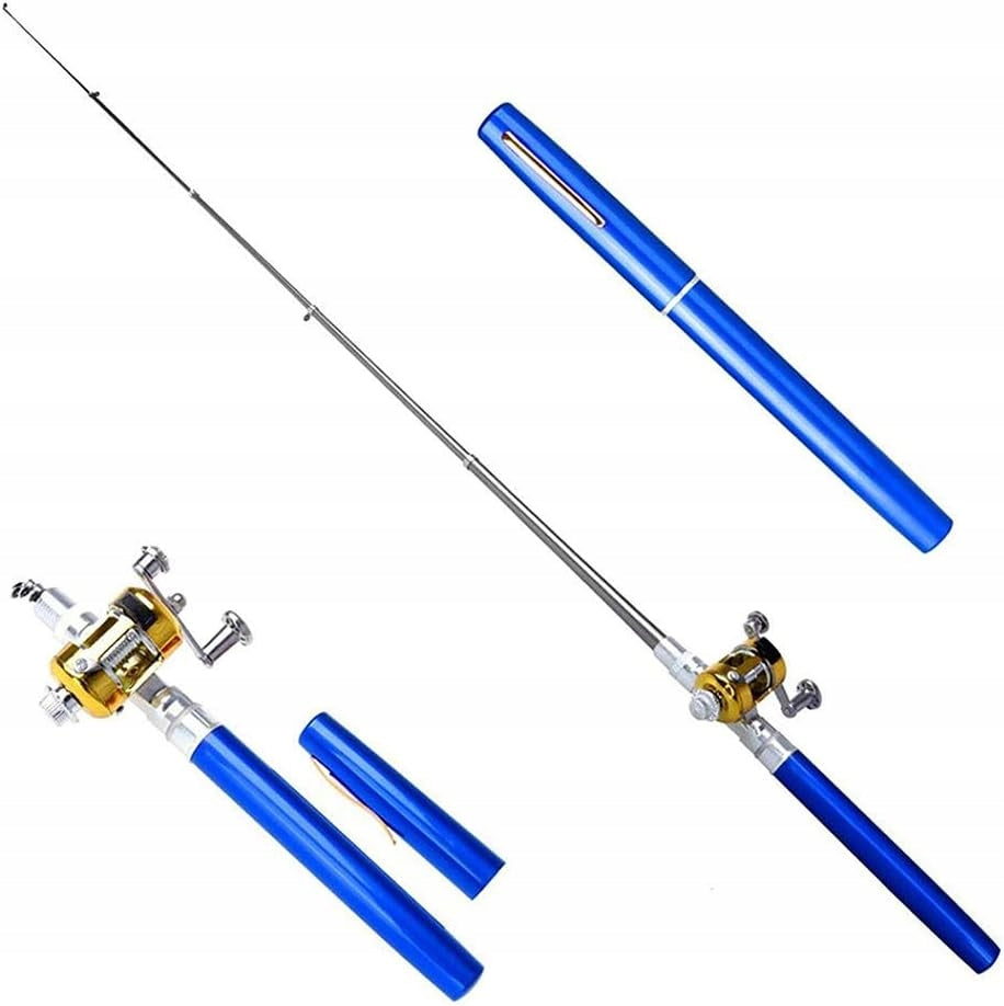 PORTABLE MINI ROD PEN ALUMINUM REEL FISHING Brand no brand