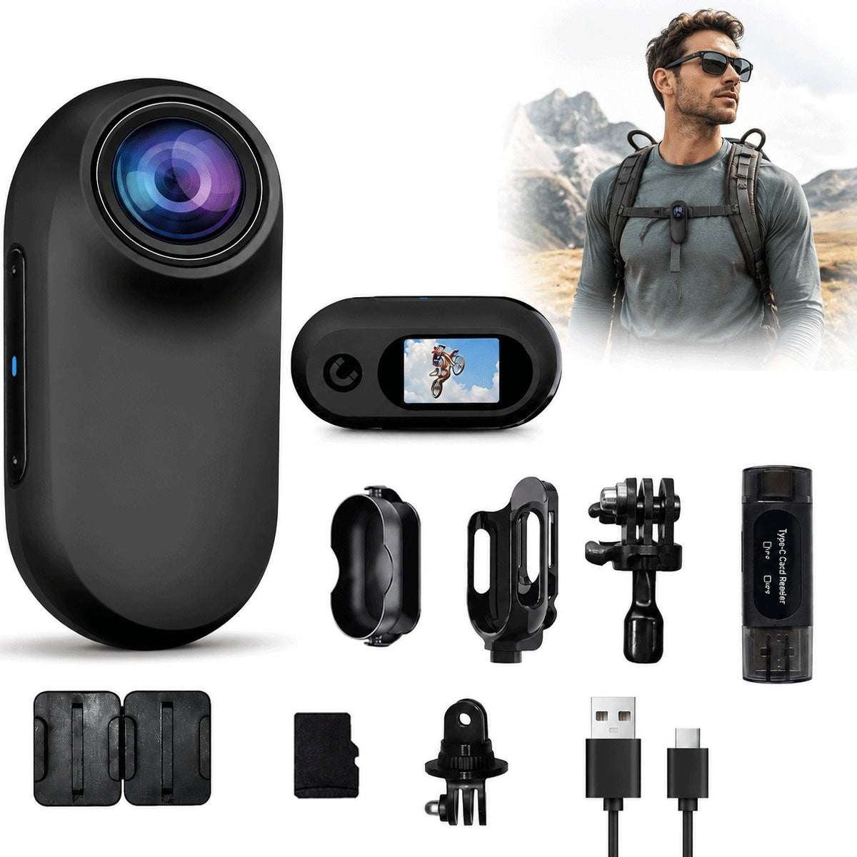 PORTABLE MINI SPORTS SPY CAMERA VLOG RECORDER FULL HD 1080P