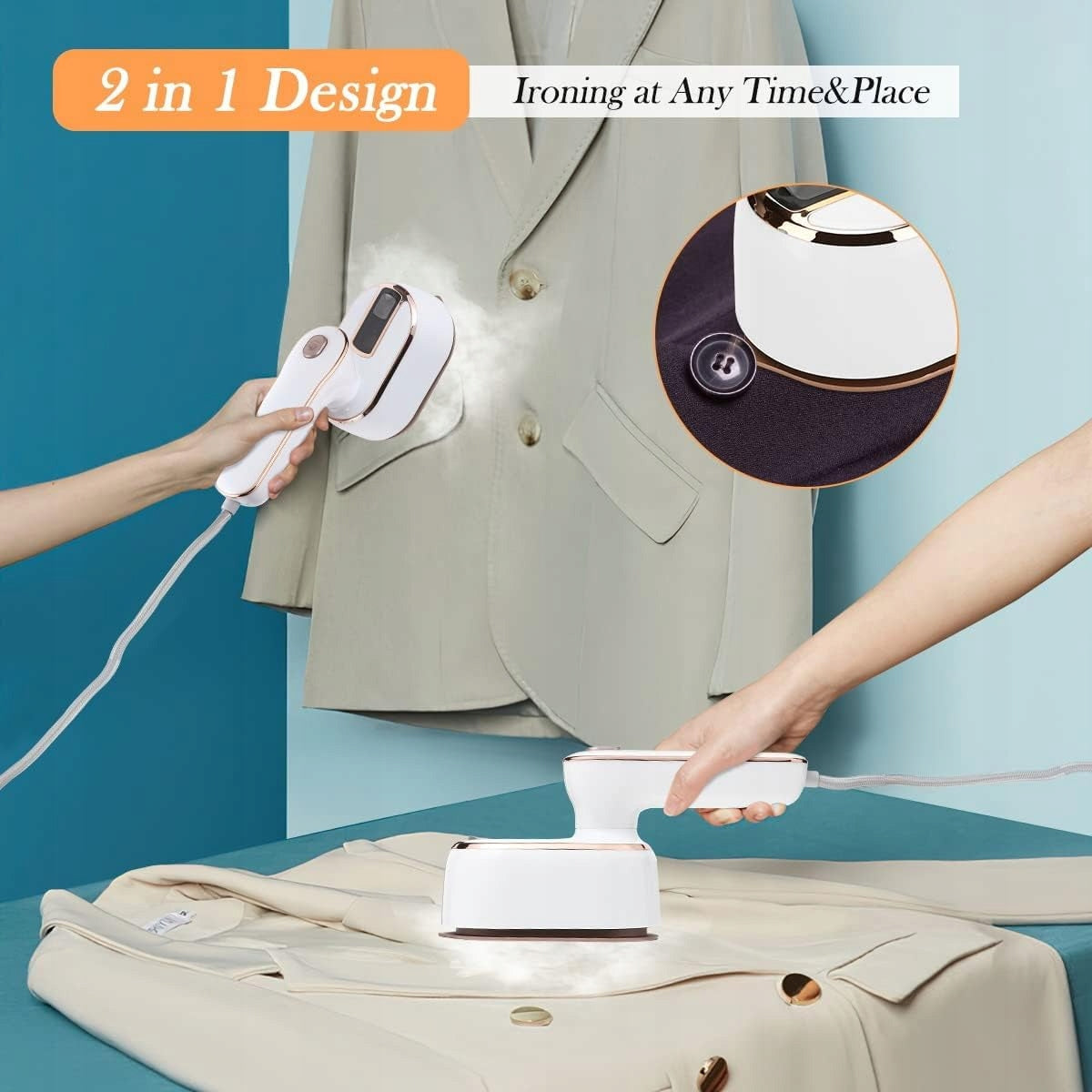 PORTABLE MINI STEAM IRON 1000W FOLDING FAST HEATING 10S WHITE Brand no brand