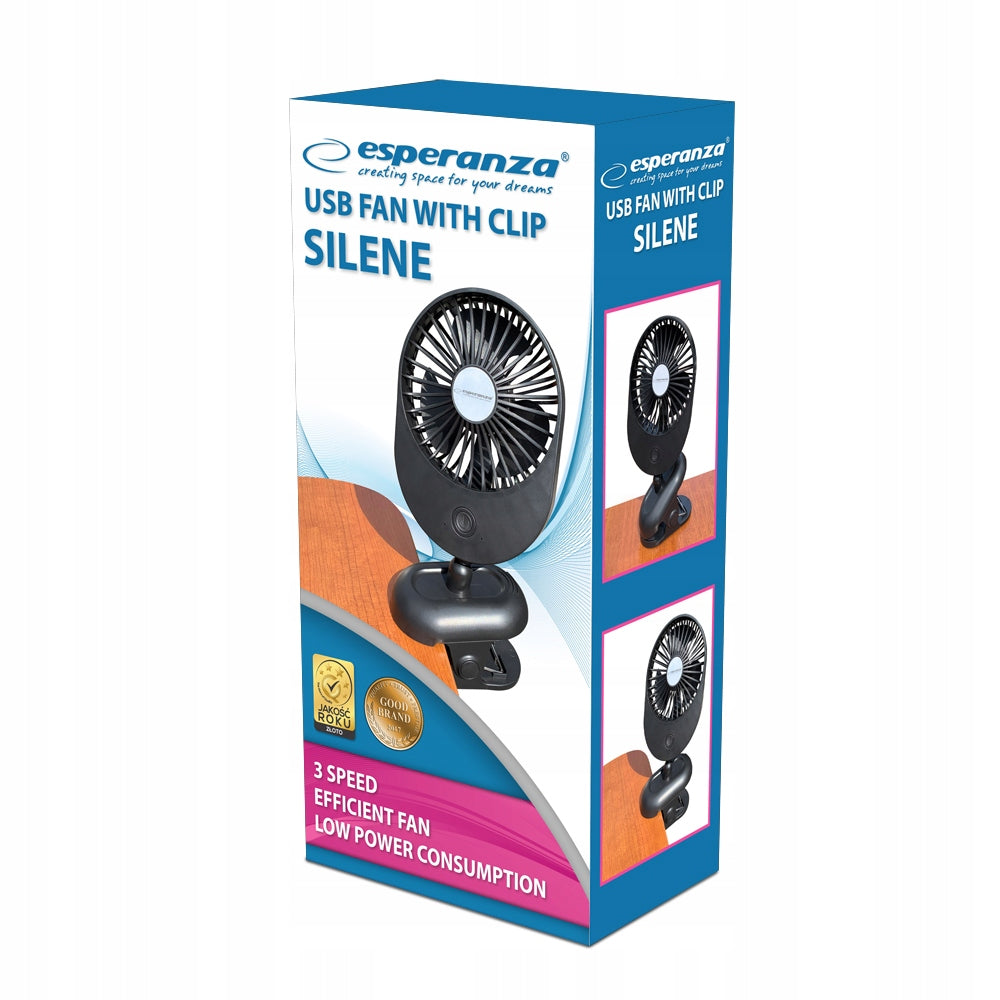 PORTABLE MINI USB DESK FAN ESPERANZA FORCED WITH CLIP Manufacturer code EHF103K