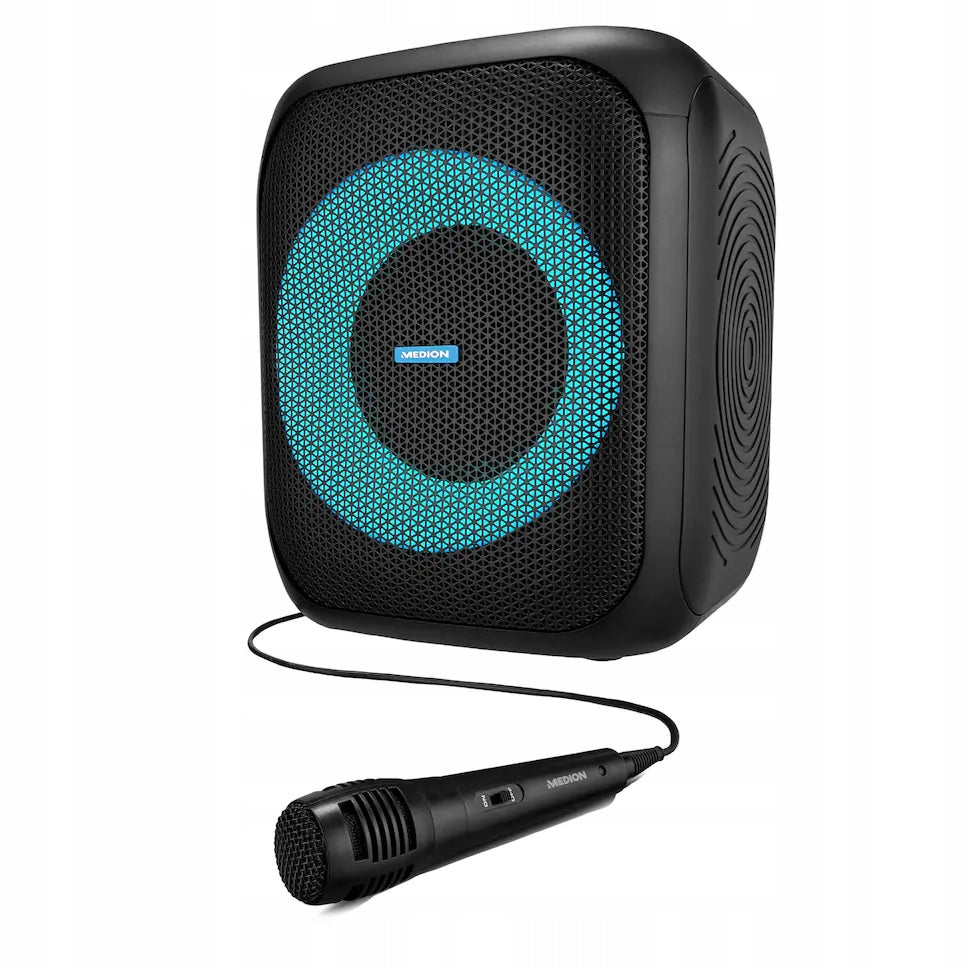 PORTABLE PARTY BLUETOOTH SPEAKER 50W RMS KARAOKE MICROPHONE Manufacturer code MD43991