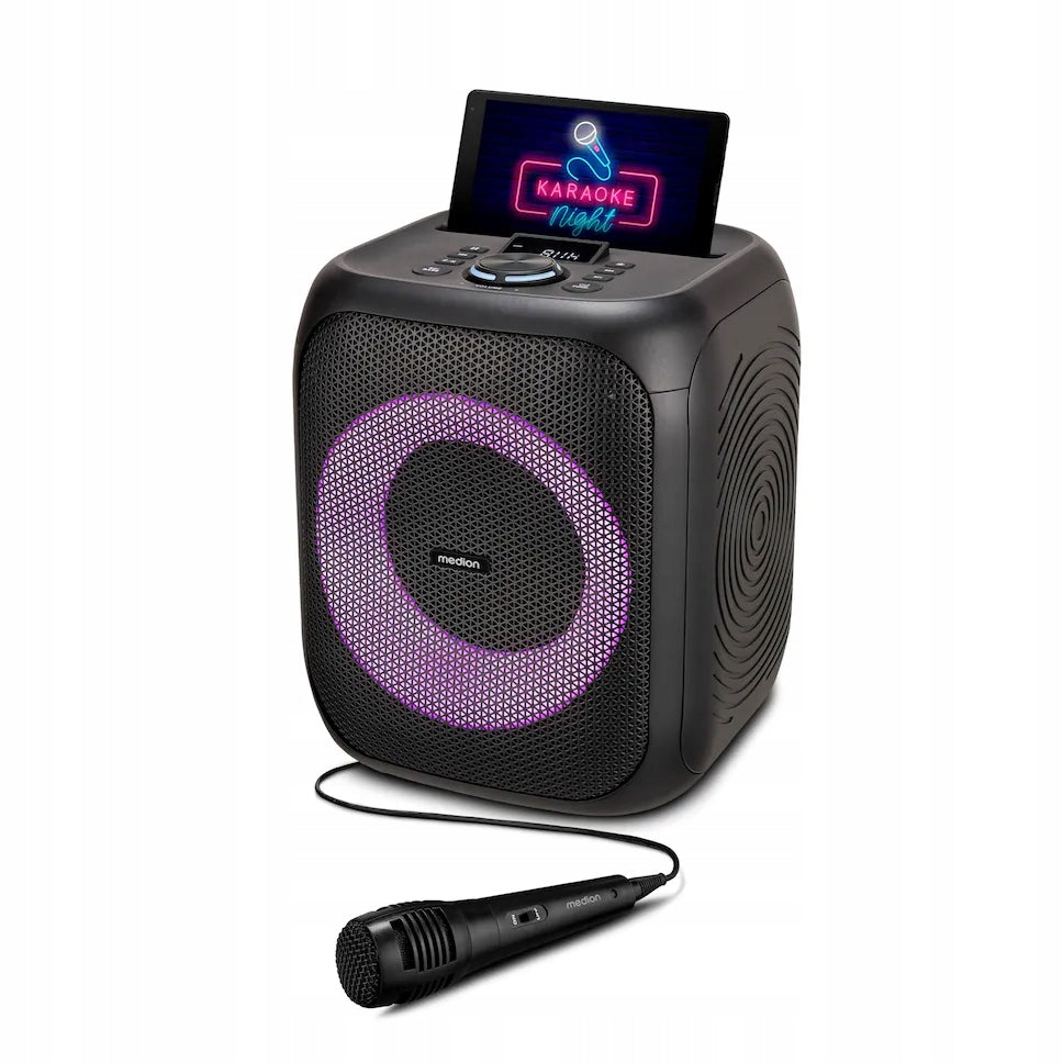 PORTABLE PARTY BLUETOOTH SPEAKER 50W RMS KARAOKE MICROPHONE