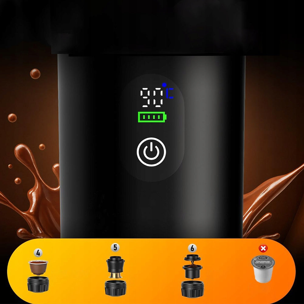 PORTABLE PRESSURE COFFEE MAKER 80ML CAPSULE GROUND USB-C CAMPING Brand no brand