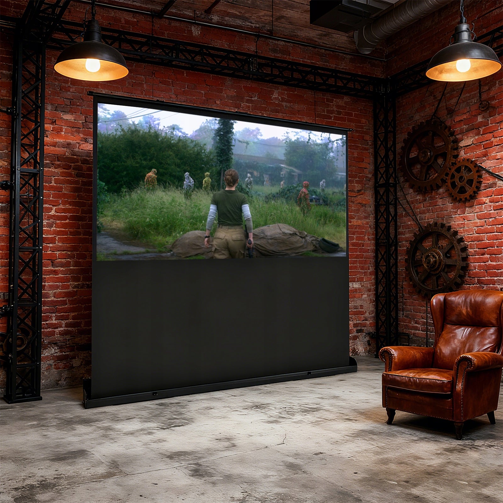 PORTABLE PROJECTION SCREEN FLOOR PULL-UP PROJECTION SCREEN 80INCH 16:9 Packaging status original
