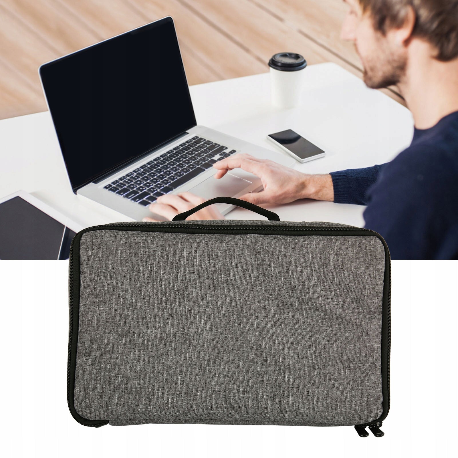 PORTABLE PROJECTOR CASE POUCH BAG GREY 34.5X20X10 CM Brand no brand