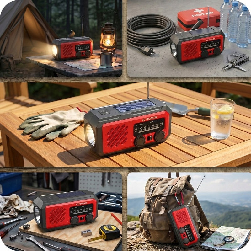 PORTABLE RADIO FOR SOLAR CRANK WITH CRANK BATTERY POWERBANK USB-C Packaging status original