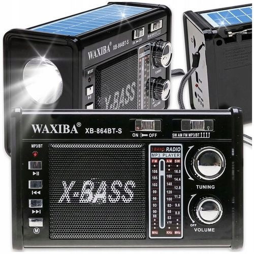PORTABLE SOLAR KITCHEN RADIO BUILT-IN AM FM USB BLUETOOTH BATTERY