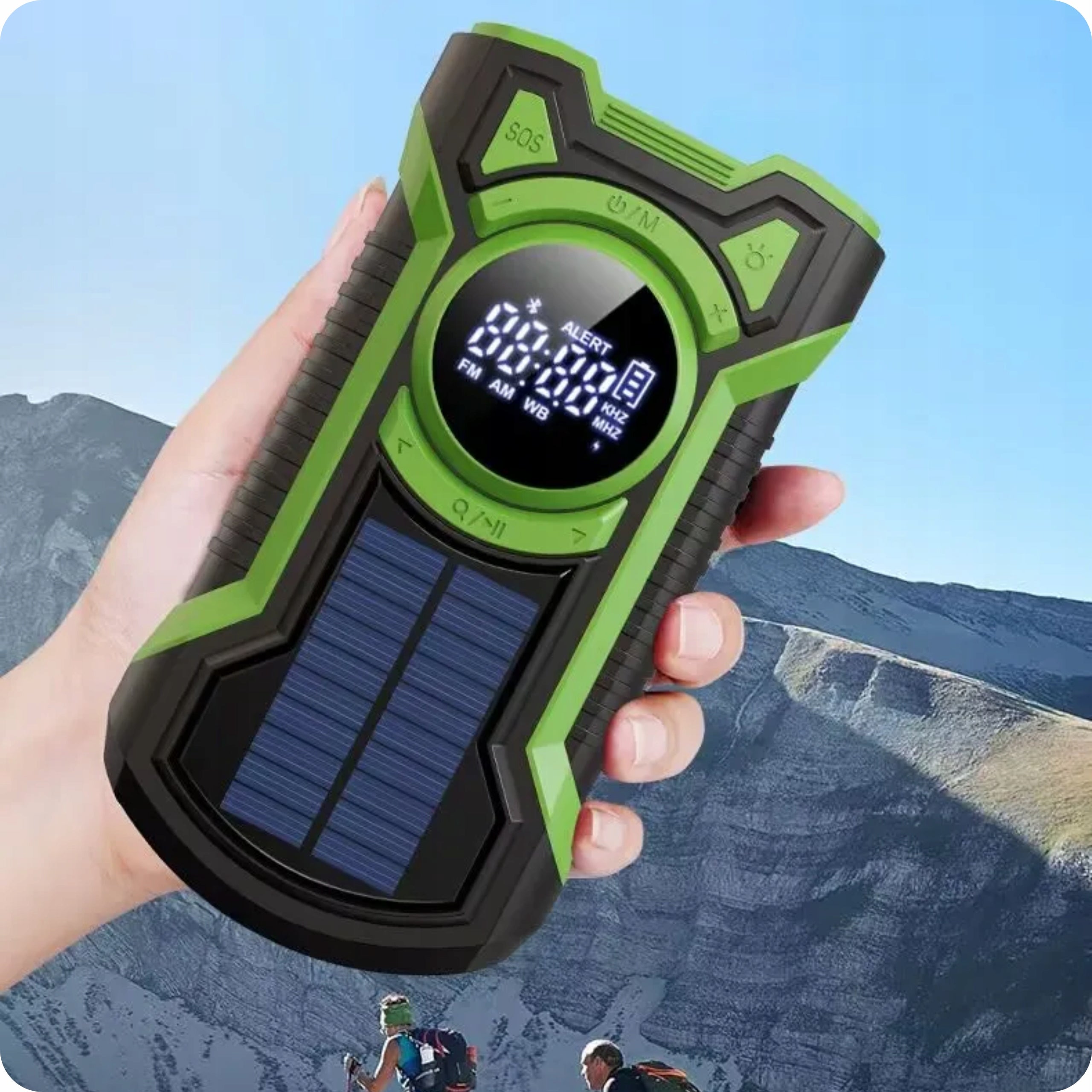 PORTABLE SOLAR RADIO CRANK ALARM DYNAMO EMERGENCY FLASHLIGHT 5000mAh JB-07G Manufacturer code RADIO POGODOWE, WODOODPORNE POWERBANK USB-C