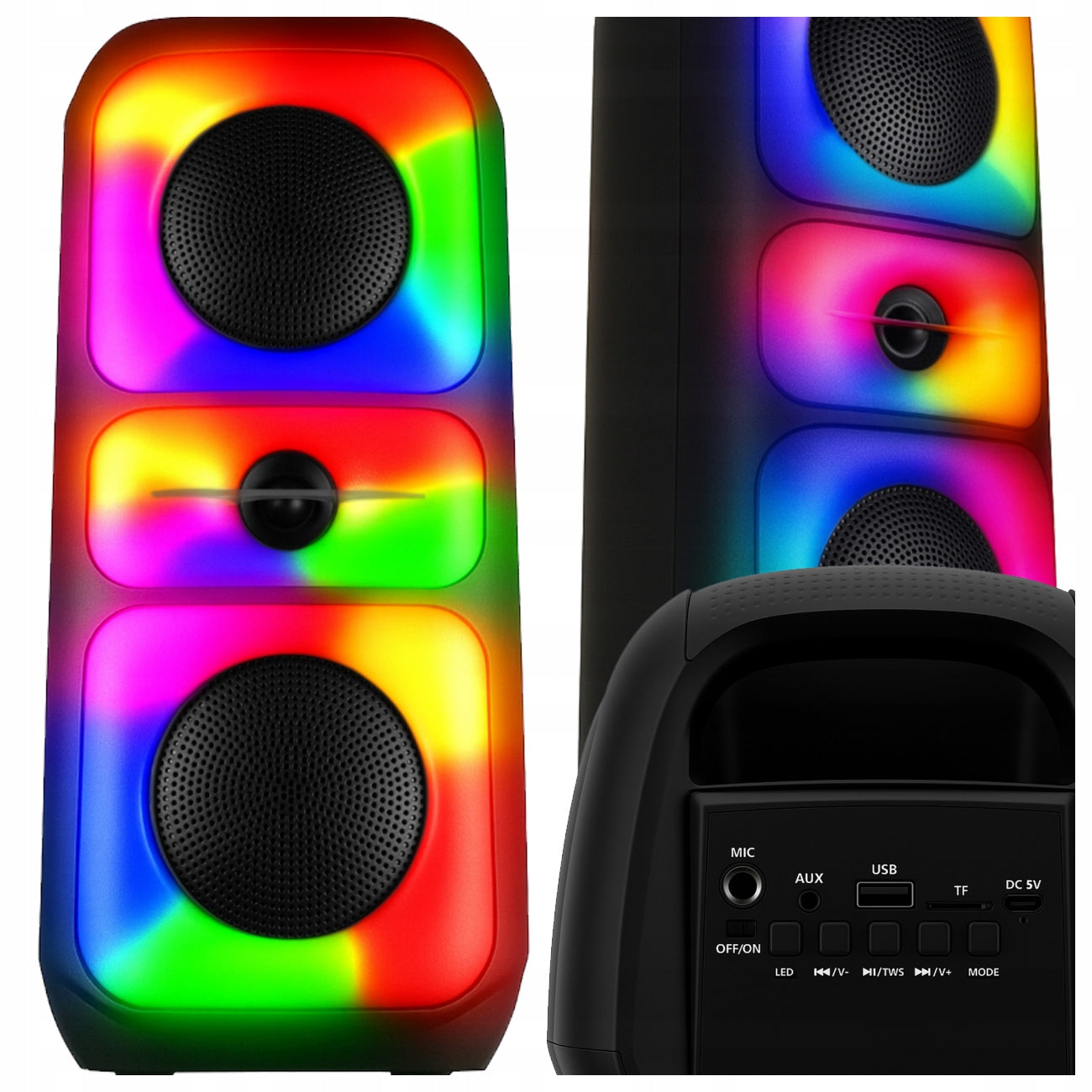 PORTABLE SPEAKER 1000W BLUETOOTH KARAOKE RADIO COLUMN FM MOBILE BOOMBOX